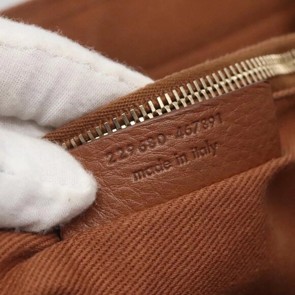 SAINT LAURENT Muse Toe Hand Bag Leather Brown Gold Auth 126997 - Picture 12 of 16
